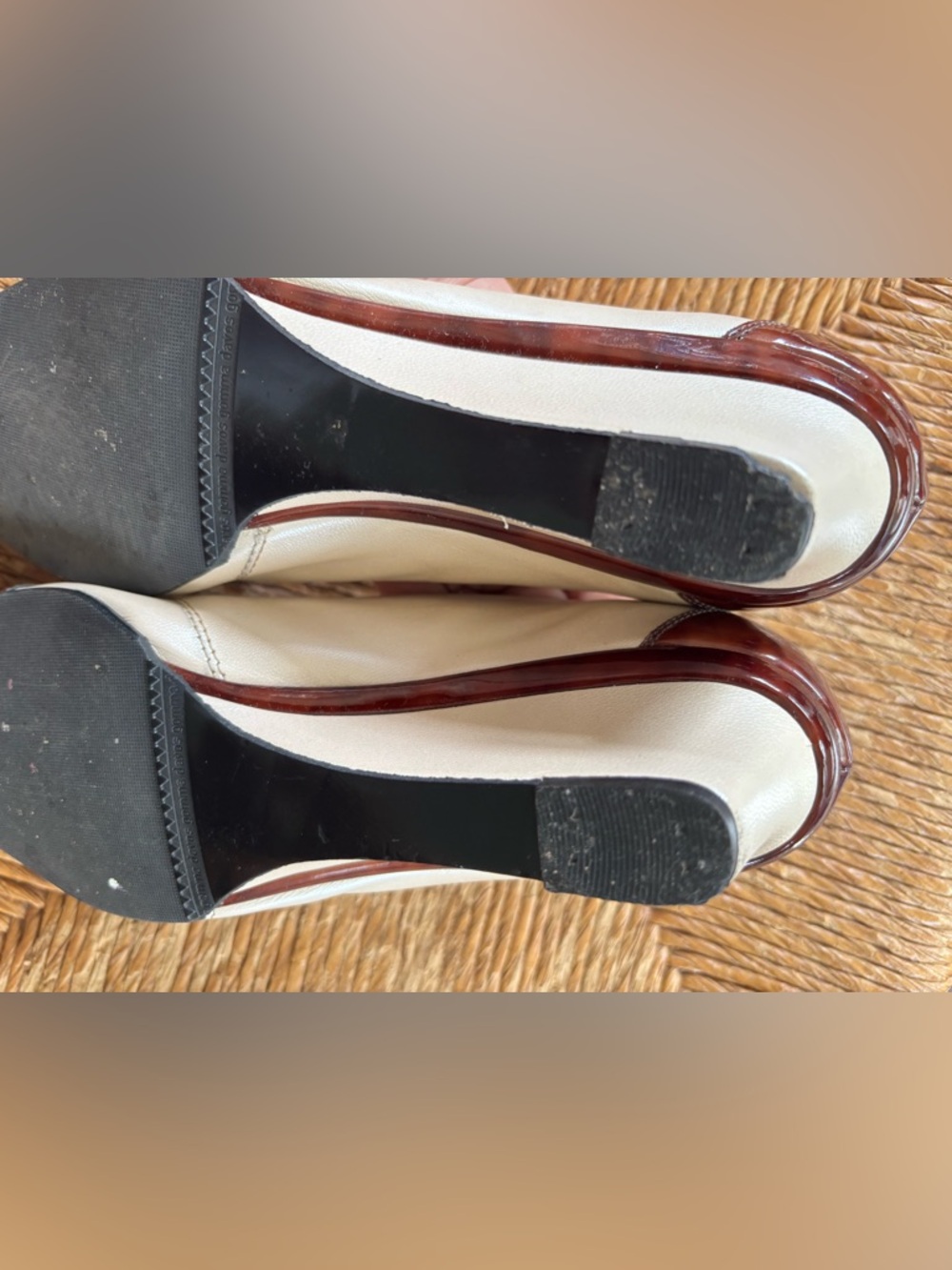 California Magdesians Two-Tone Cream & Brown Women's Leather wedges size 9.5 - Picture 8 of 10